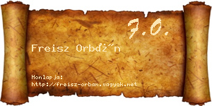 Freisz Orbán névjegykártya